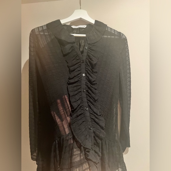 Transparent Zara Black Blouse, size M AU - Picture 2 of 4